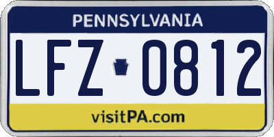 PA license plate LFZ0812