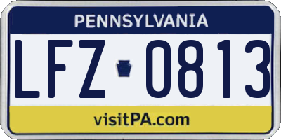 PA license plate LFZ0813