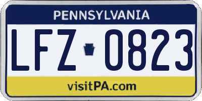 PA license plate LFZ0823
