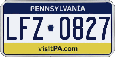 PA license plate LFZ0827