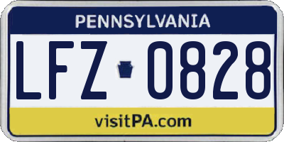 PA license plate LFZ0828