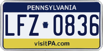 PA license plate LFZ0836