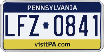 PA license plate LFZ0841