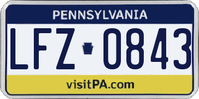 PA license plate LFZ0843