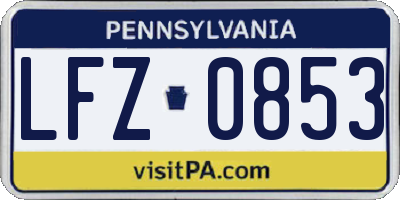 PA license plate LFZ0853