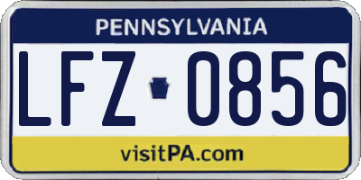 PA license plate LFZ0856