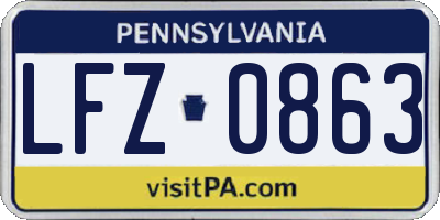 PA license plate LFZ0863