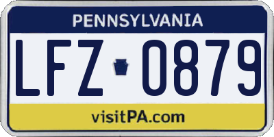 PA license plate LFZ0879