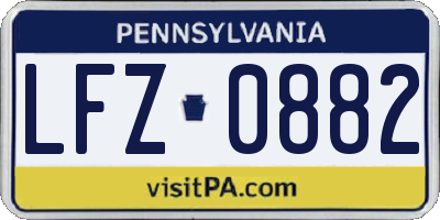 PA license plate LFZ0882