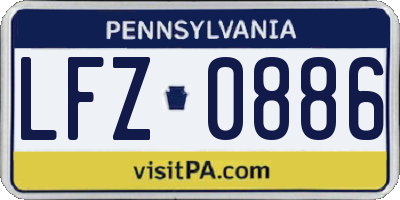 PA license plate LFZ0886