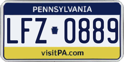 PA license plate LFZ0889