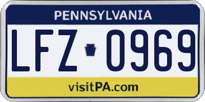 PA license plate LFZ0969
