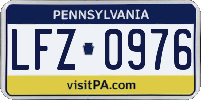 PA license plate LFZ0976