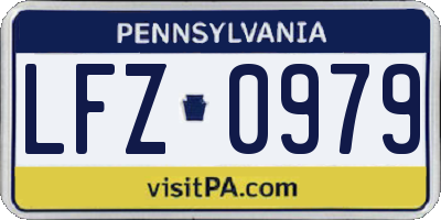 PA license plate LFZ0979