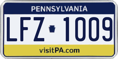 PA license plate LFZ1009