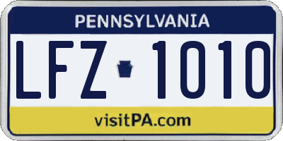 PA license plate LFZ1010