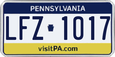 PA license plate LFZ1017