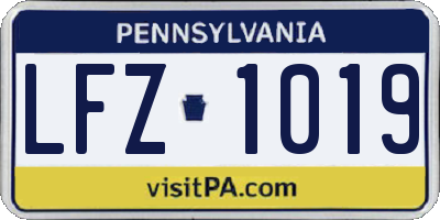 PA license plate LFZ1019