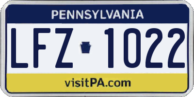 PA license plate LFZ1022