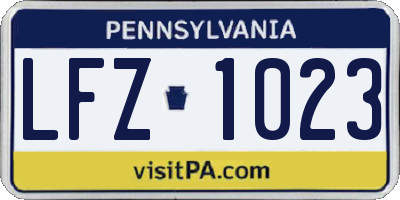 PA license plate LFZ1023