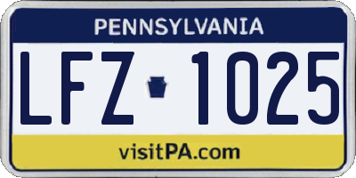 PA license plate LFZ1025