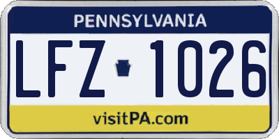 PA license plate LFZ1026
