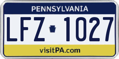 PA license plate LFZ1027