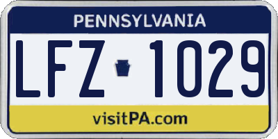 PA license plate LFZ1029