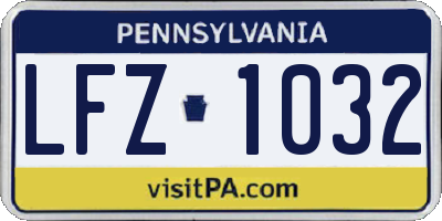 PA license plate LFZ1032