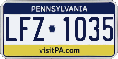PA license plate LFZ1035