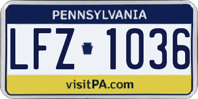 PA license plate LFZ1036