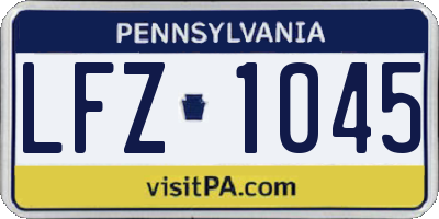 PA license plate LFZ1045