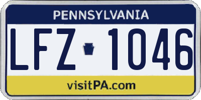 PA license plate LFZ1046