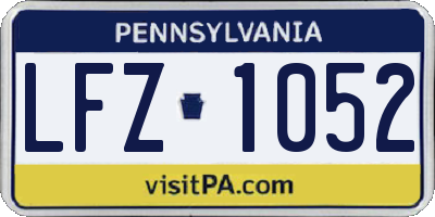 PA license plate LFZ1052