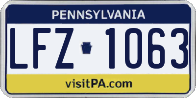 PA license plate LFZ1063