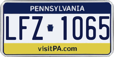 PA license plate LFZ1065