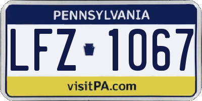 PA license plate LFZ1067