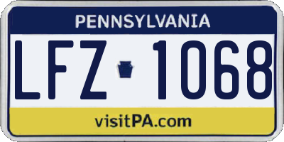PA license plate LFZ1068