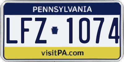PA license plate LFZ1074