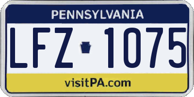 PA license plate LFZ1075