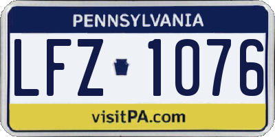 PA license plate LFZ1076