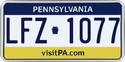 PA license plate LFZ1077