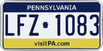 PA license plate LFZ1083
