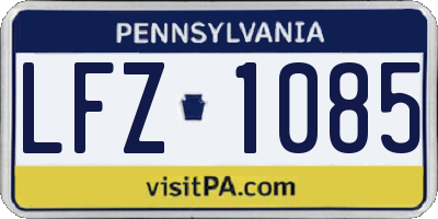 PA license plate LFZ1085