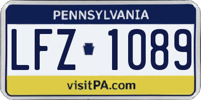 PA license plate LFZ1089