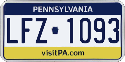 PA license plate LFZ1093