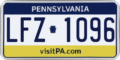 PA license plate LFZ1096