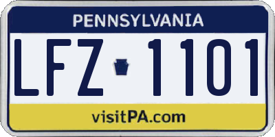 PA license plate LFZ1101