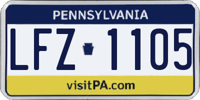 PA license plate LFZ1105