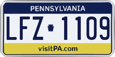 PA license plate LFZ1109